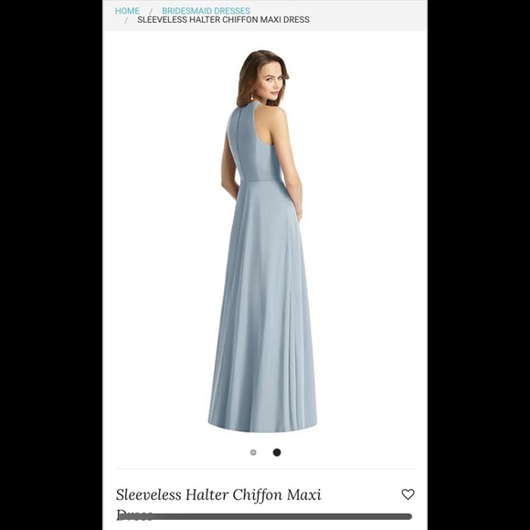 NWT Dessy/Thread Halter Chiffon Dress in  Mist 4 - Picture 3 of 6